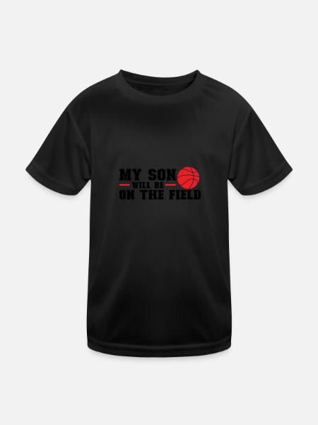 Basketball Sohn Basketball Mutter Sport Geschenk - Kinder Funktions-T-Shirt - Schwarz - Vorne