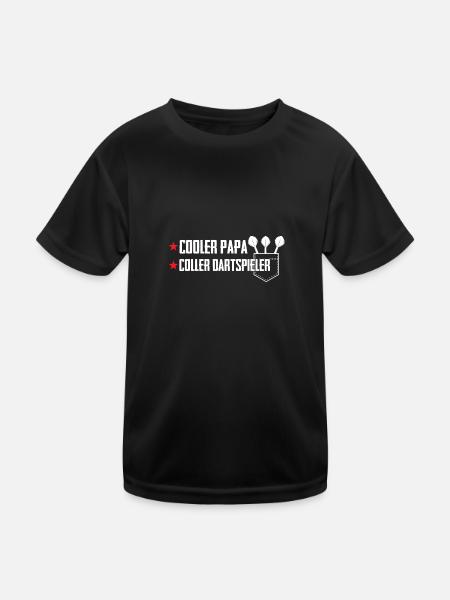 Darts Papa Darten Dartspiel Geschenk - Kinder Funktions-T-Shirt - Schwarz - Vorne