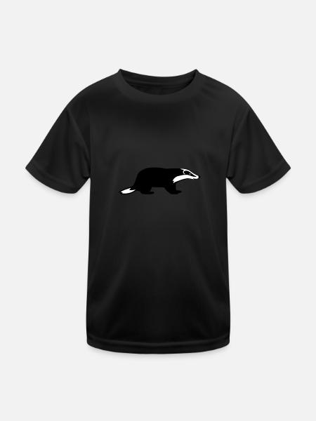 Dachs - Kinder Funktions-T-Shirt - Schwarz - Vorne