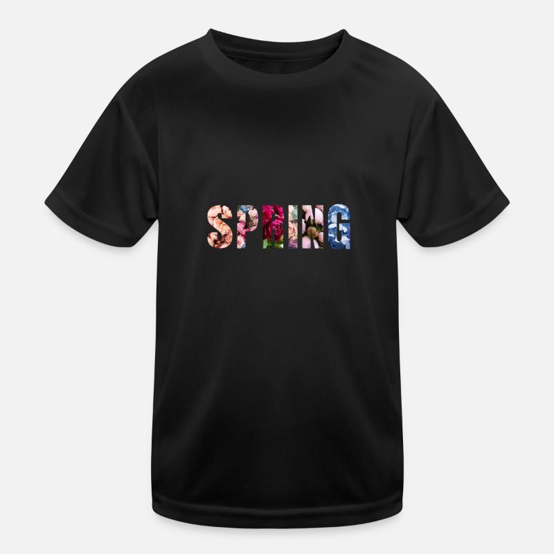 Spring - Frühlingsdesign - Kinder Funktions-T-Shirt - Schwarz