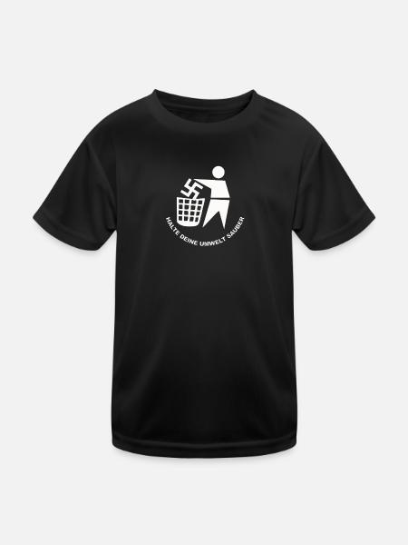 Halte Deine Umwelt Sauber - Kinder Funktions-T-Shirt - Schwarz - Vorne