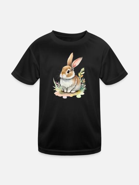 süßes Häschen - Kinder Funktions-T-Shirt - Schwarz