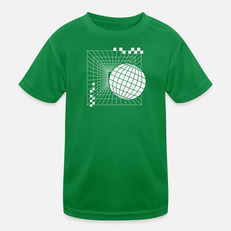 Futuristic Geometric Sphere Design Kids Functional T-Shirt