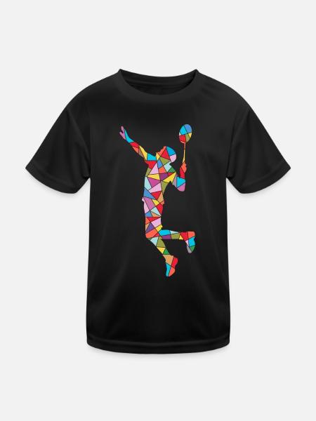Badminton Enfants Garçons Hommes Badminton - T-shirt sport Enfant - noir - Devant
