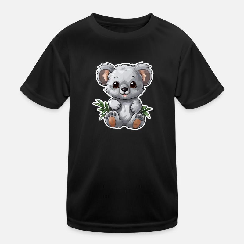 Süßer Koala mit Eukalyptus-Blättern Kinder Funktions-T-Shirt