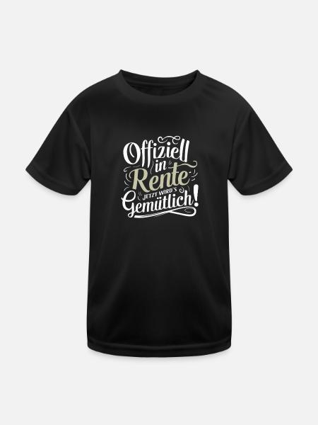 Ruhestand Gemütlich Rente Abschiedsgeschenk - Kinder Funktions-T-Shirt - Schwarz - Vorne