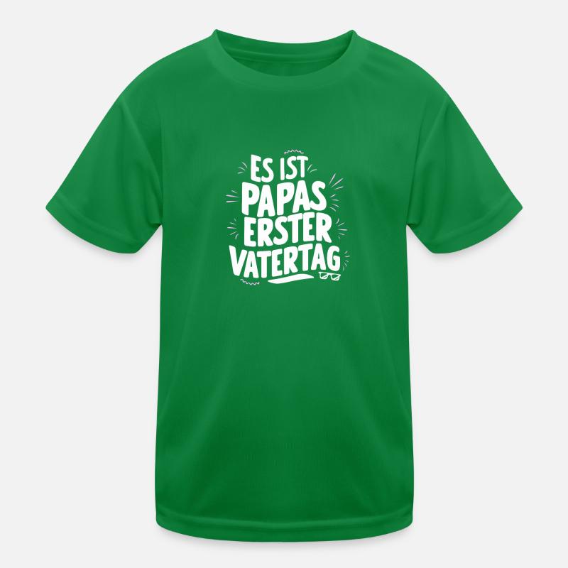 Papas Erster Vatertag Geschenk Bester Papa Bald Kinder Funktions-T-Shirt