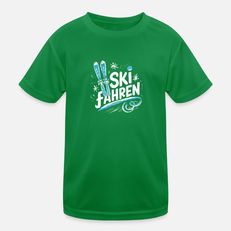 Skifahrer-Junge Winter Abenteuer Piste Fun Kinder Funktions-T-Shirt