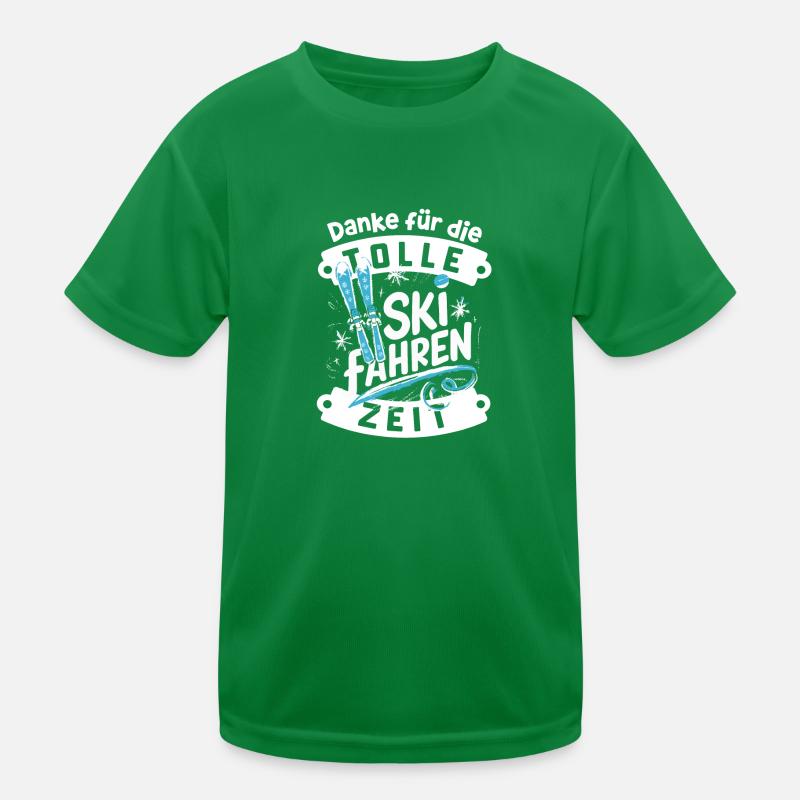 Ski-Dank Spaß Pisten Abenteuer Erinnerung Kinder Funktions-T-Shirt