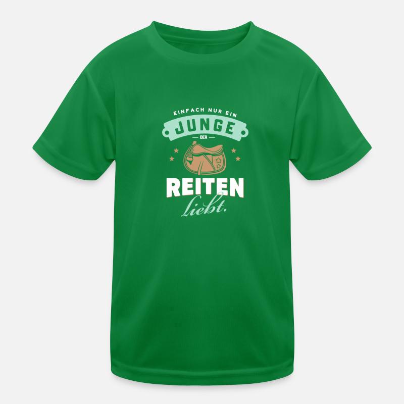 Junge Reiter Liebe Pferd Hobby Freude Idee Kinder Funktions-T-Shirt