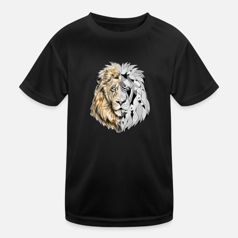 A lion in gold and pattern Kids Functional T-Shirt