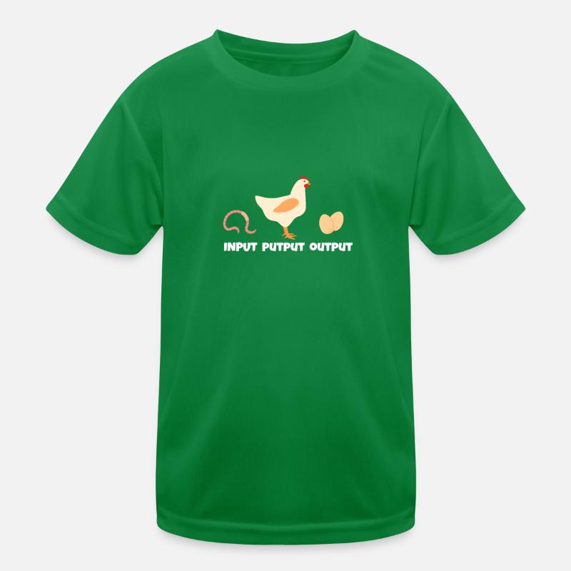 Input Output Putput Hühner Huhn Hühnerstall Hahn Kinder Funktions-T-Shirt