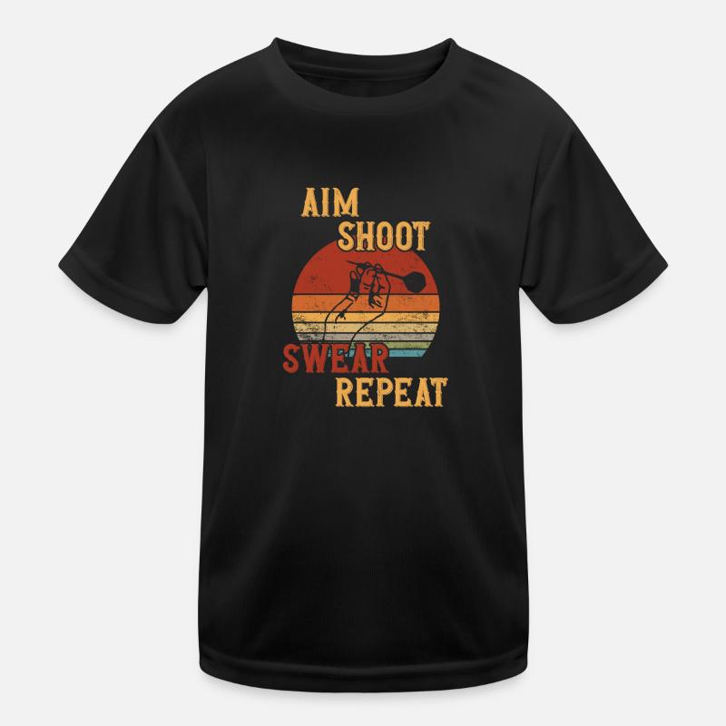 Aim Shoot Swear Repeat / Darts Kids Functional T-Shirt