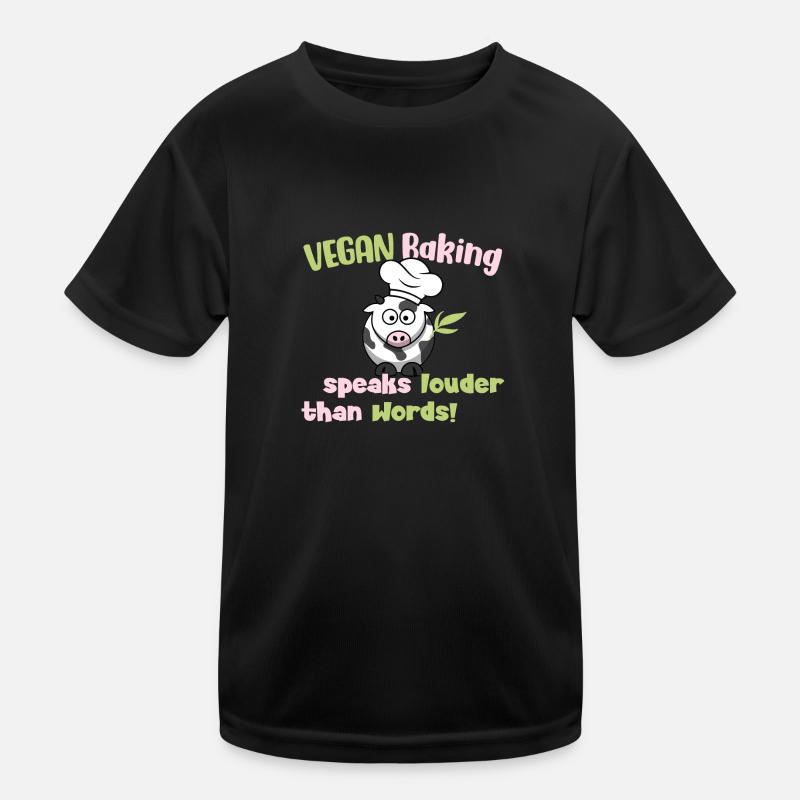Vegan Baking speaks louder than Words Kinder Funktions-T-Shirt