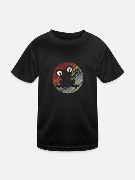 Frosch Frösche Geschenk für Kinder Lustig Witzig - Kinder Funktions-T-Shirt - Schwarz - Vorne