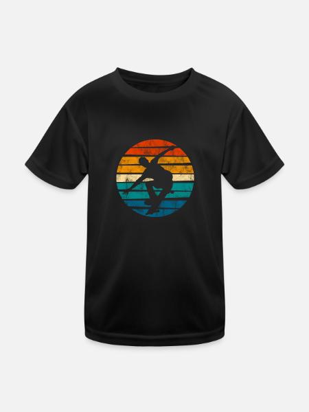 Skateboarder Skateboard Skater Skate Skateing - T-shirt sport Enfant - noir - Devant