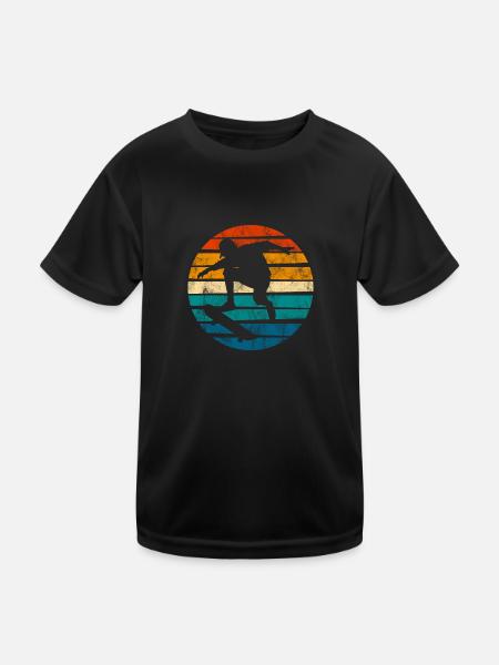 Skateboarder Skateboard Skater Skate Skateing - T-shirt sport Enfant - noir - Devant