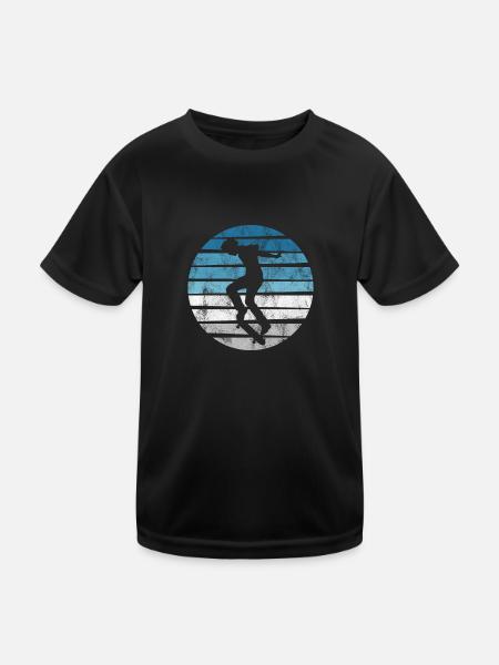 Skateboarder Skateboard Skater Skate Skateing - T-shirt sport Enfant - noir - Devant