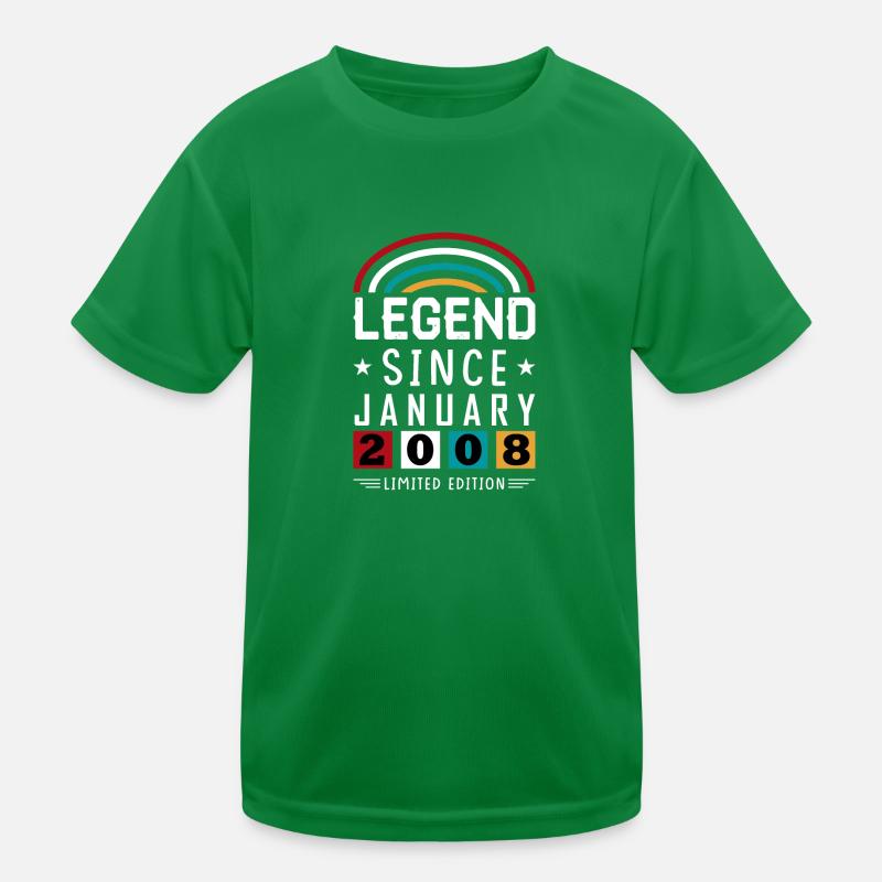 2008 Legend Since Geburtstag Geschenk Januar Kinder Funktions-T-Shirt