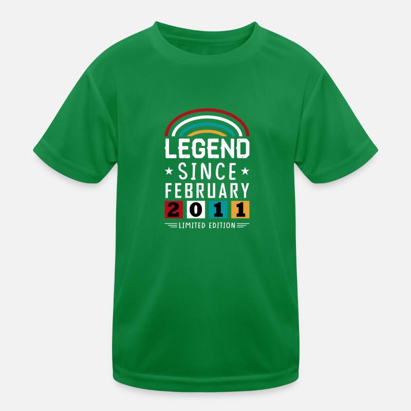2011 Legend Since Birthday Gift February Kids Functional T-Shirt