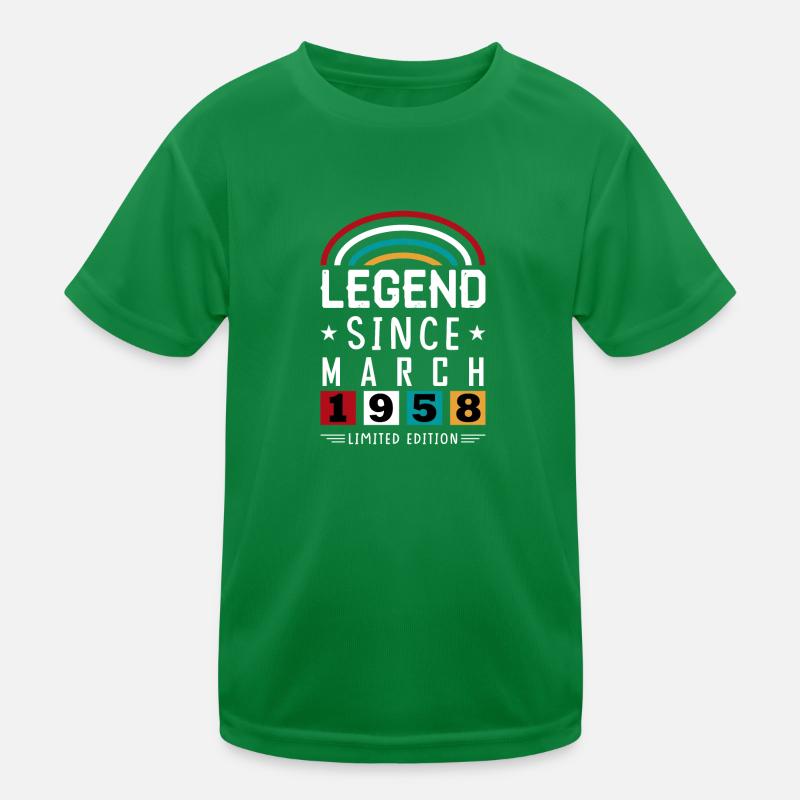 1958 Legend Since Geburtstag Geschenk März Kinder Funktions-T-Shirt