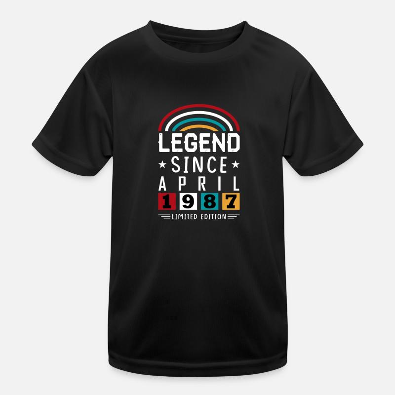 1987 Legend Since Birthday Gift April Kids Functional T-Shirt