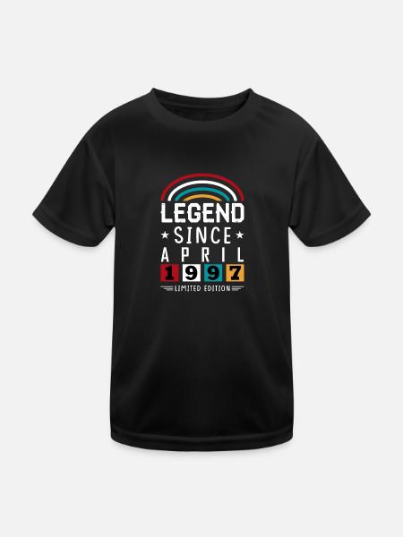 1997 Legend Since Birthday Gift April - Kids Functional T-Shirt - black - Front