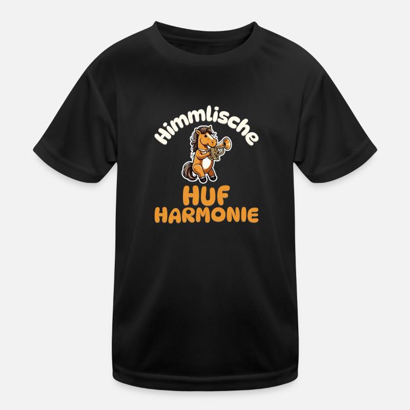 Himmlische Huf-Harmonie - Pferd Trompete Kinder Funktions-T-Shirt