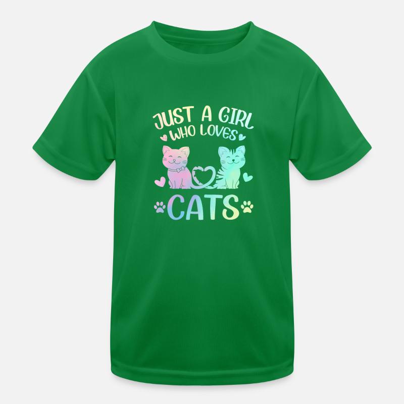 Ein Mädchen das Katzen liebt Kinder Funktions-T-Shirt