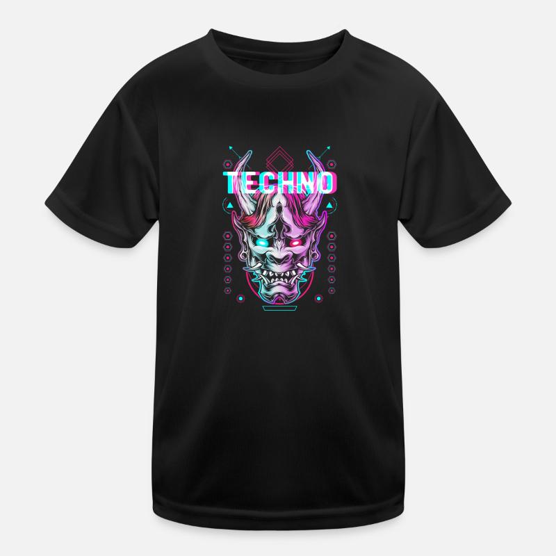Techno Demon Glitch Électro Basse musique T-shirt sport Enfant