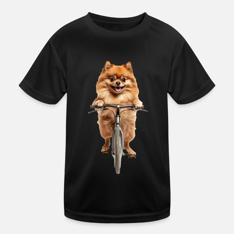 Zwergspitz - Kinder Funktions-T-Shirt - Schwarz