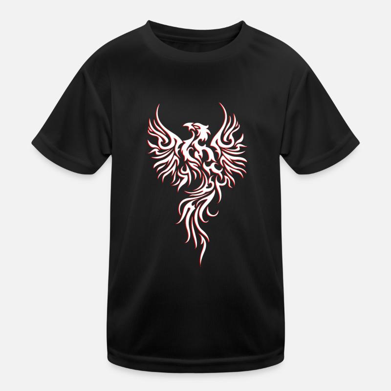 Phoenix Tribal Pattern Tattoo Art Kids Functional T-Shirt