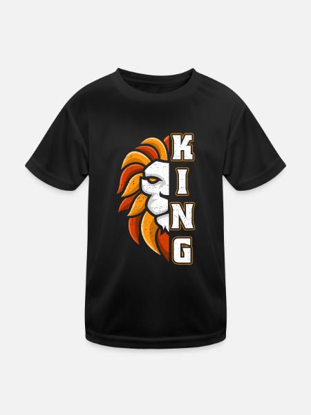 Sei König - Kinder Funktions-T-Shirt - Schwarz - Vorne