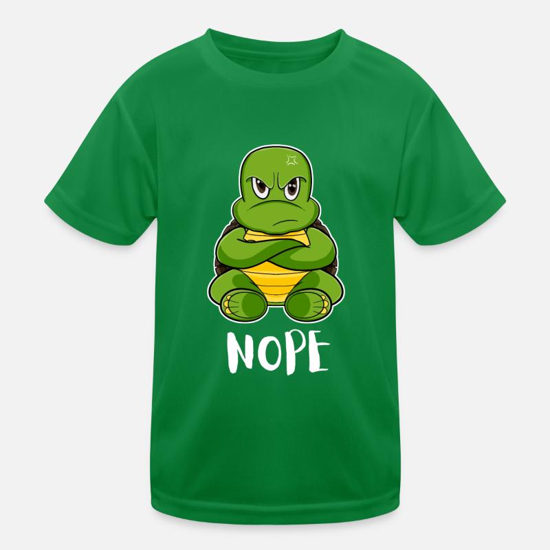 Nope Funny Lazy Turtle Kinder Funktions-T-Shirt