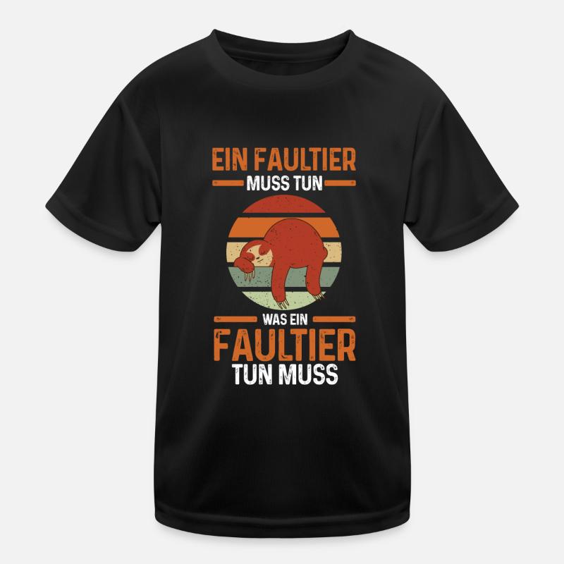 Faultier Kinder Funktions-T-Shirt