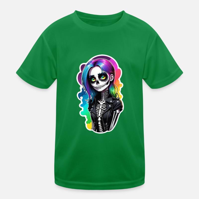 Halloween - Rock & Regenbogen Kinder Funktions-T-Shirt