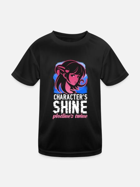 Character´s Shine plotline´s twine - Kinder Funktions-T-Shirt - Schwarz - Vorne