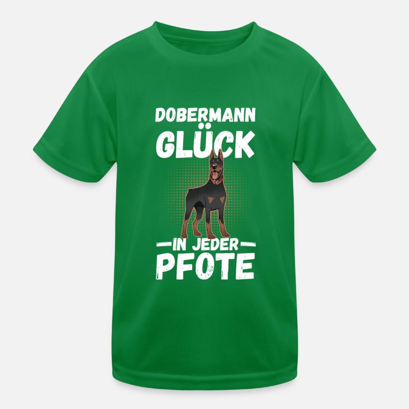 Hund Dobermann Kinder Funktions-T-Shirt