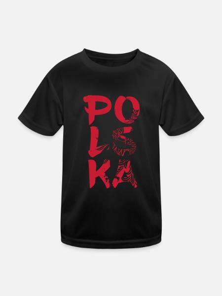 Polen Reise Flagge Herkunft Polska Heimat - Kinder Funktions-T-Shirt - Schwarz - Vorne