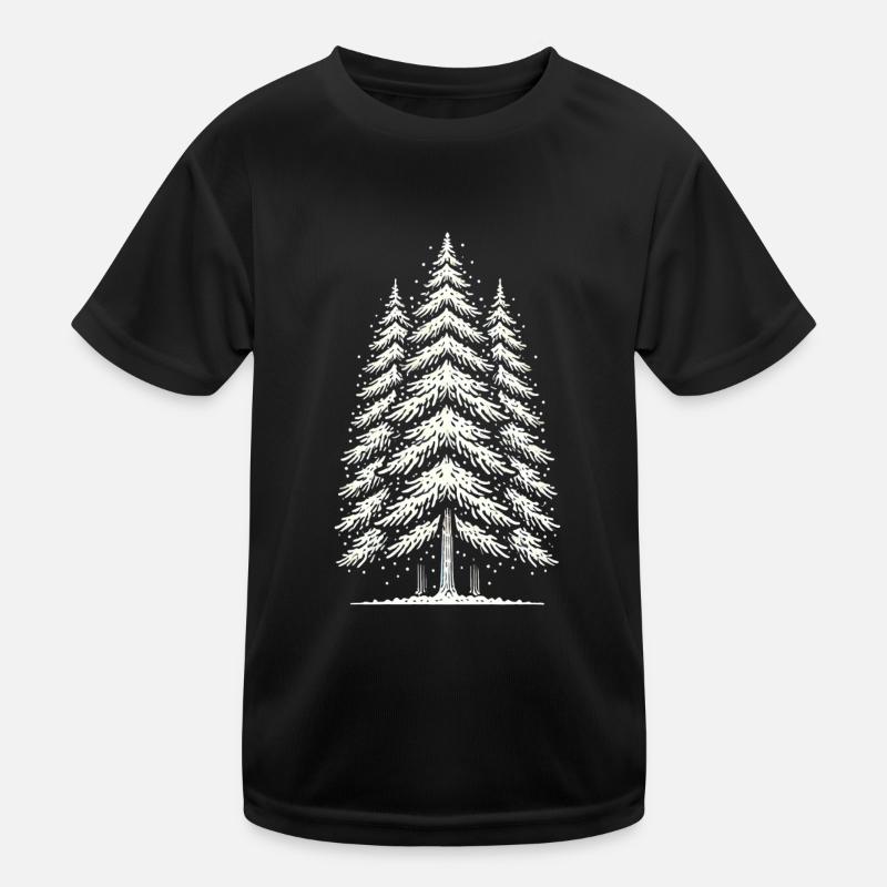 snowy trees snow winter christmas Kids Functional T-Shirt