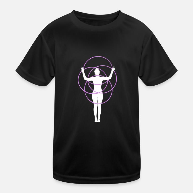 Hulahoop Silhouette - Kinder Funktions-T-Shirt - Schwarz