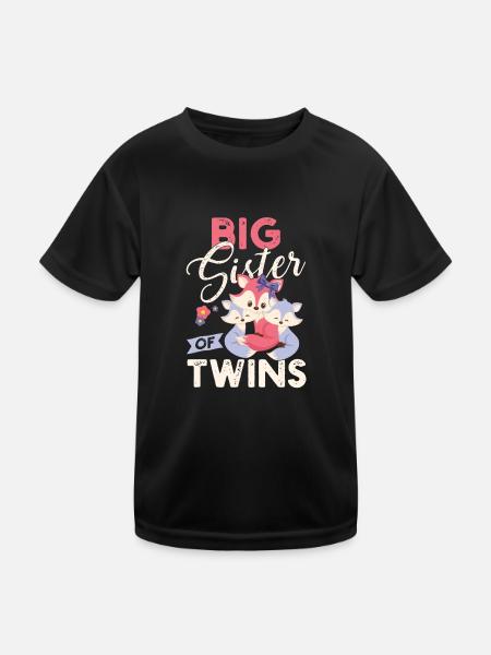 Big sister of twins big sister of twins - Kids Functional T-Shirt - black - Front