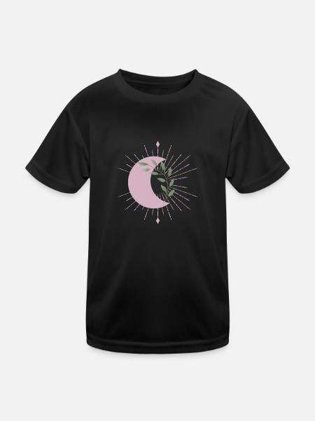 Purple Moon - Kinder Funktions-T-Shirt - Schwarz - Vorne