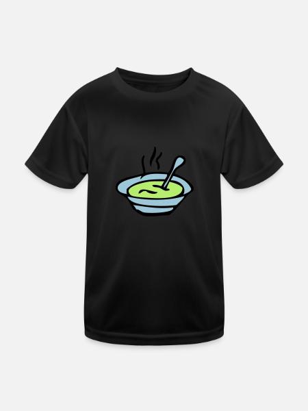 Suppenschüssel Platte - Kinder Funktions-T-Shirt - Schwarz - Vorne