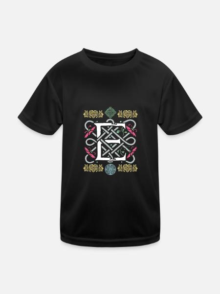 E - Kinder Funktions-T-Shirt - Schwarz - Vorne
