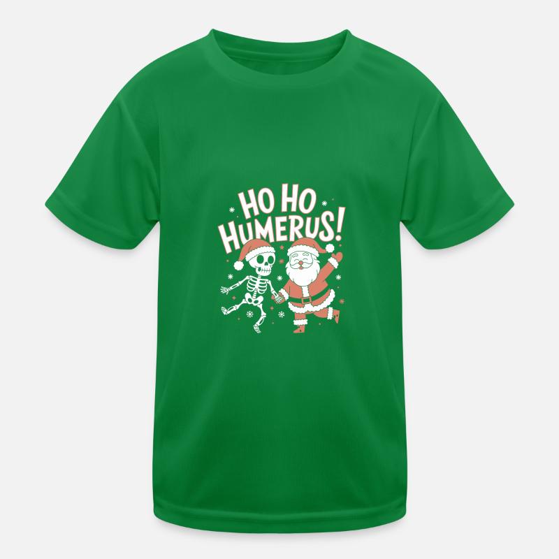 Ho Ho Humerus - Funny Skeleton Christmas Design Kids Functional T-Shirt