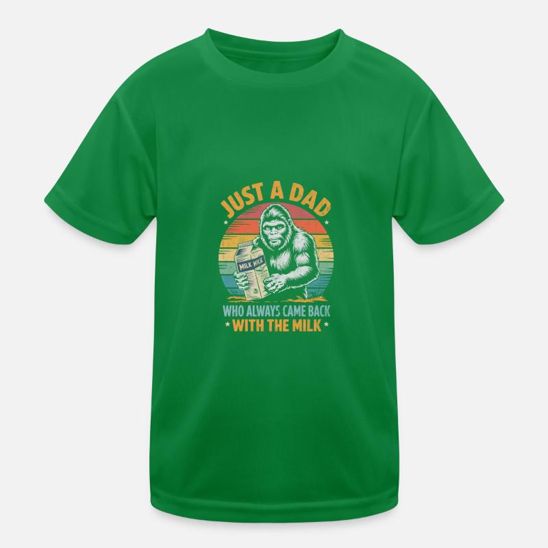 Just a dad who always came back with the milk Kinder Funktions-T-Shirt