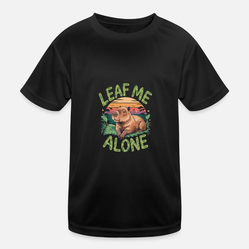 Capybara Leaf me alone Kinder Funktions-T-Shirt