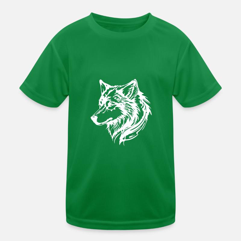 Wolf Kopf Tier Kinder Funktions-T-Shirt