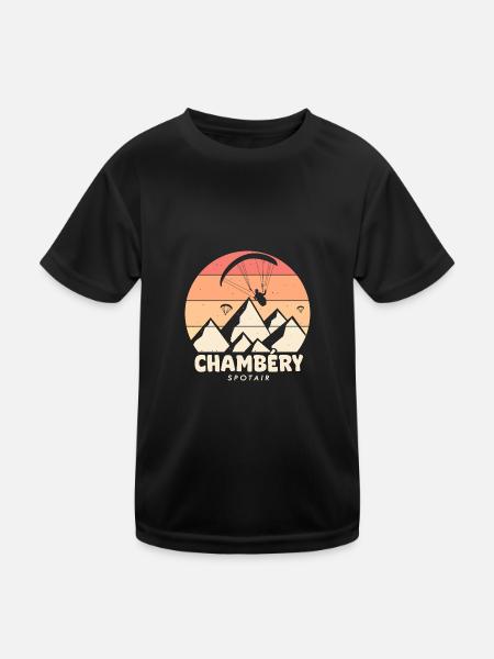 Parapente Chambéry spotair savoie - T-shirt sport Enfant - noir - Devant
